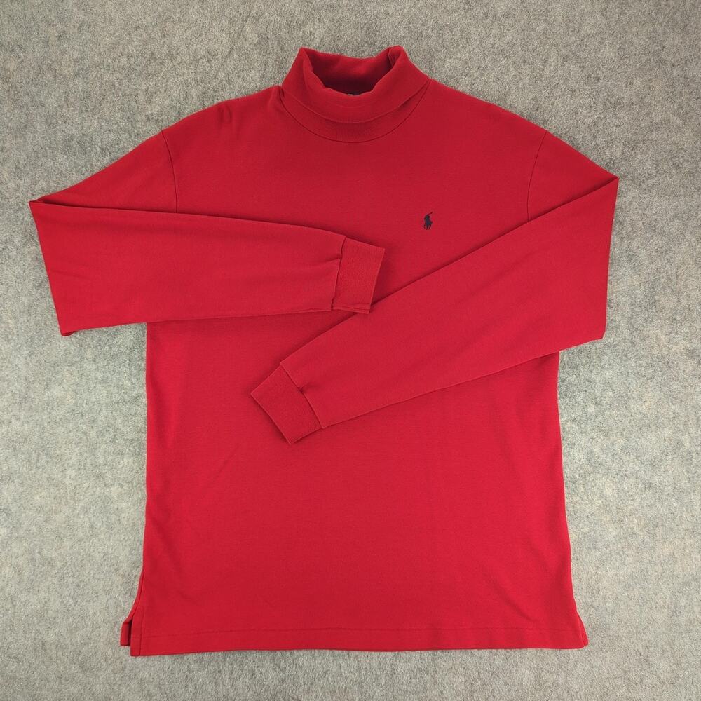 Vintage Polo Ralph Lauren Turtleneck Sweater Mens Medium Red Long Sleeve USA 90s